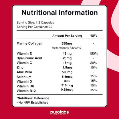 Marine Collagen Complex - Collagen Supplement for Women & Men - with Hyaluronic Acid & Vitamin C