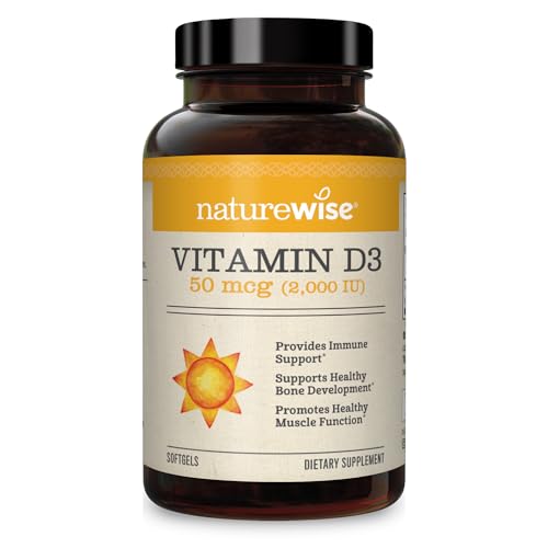 NatureWise Vitamin D3 2000iu (50 mcg) Healthy Muscle Function, and Immune Support