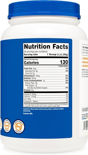 Nutricost Whey Protein Isolate (Unflavored) 2LBS