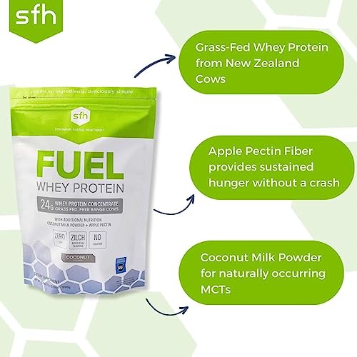 SFH Fuel Whey Protein Powder Great Tasting Grass Fed Whey | MCTs & Fiber for Energy