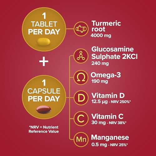 Seven Seas JointCare Supplex & Turmeric, With Glucosamine, Omega-3, Vitamins C and D