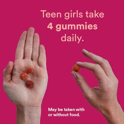 SmartyPants Teen Girl Multivitamin Gummies: Omega 3 Fish Oil (EPA/DHA), Vitamin D3