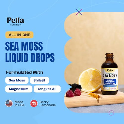 Sea Moss, Shilajit, Magnesium, Tongkat Ali Liquid Drops - Vegan, Fast Absorption