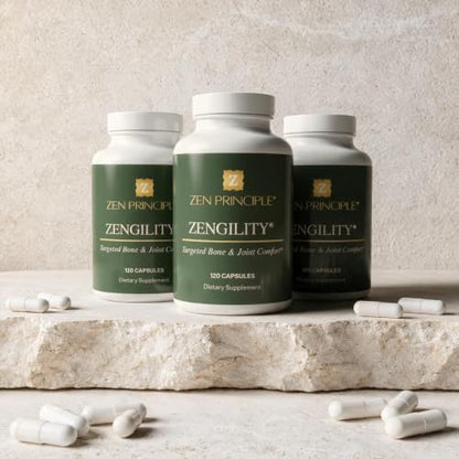 Zen Principle Zengility® Joint Support & Bone Strength Supplement – 3 Bottle Bundle
