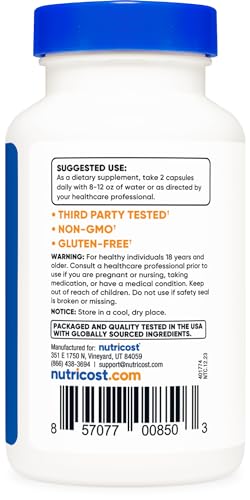 Nutricost Activated Charcoal 520mg, 120 Capsules - Premium Powder, Non-GMO & Gluten