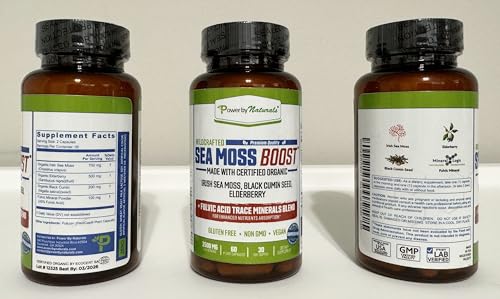 Power By Naturals Sea Moss Advanced with Black Seed Oil & Elderberry Capsules