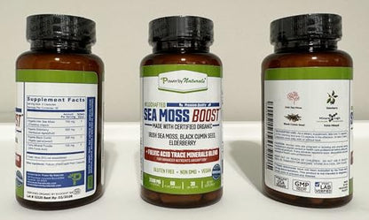 Power By Naturals Sea Moss Advanced with Black Seed Oil & Elderberry Capsules