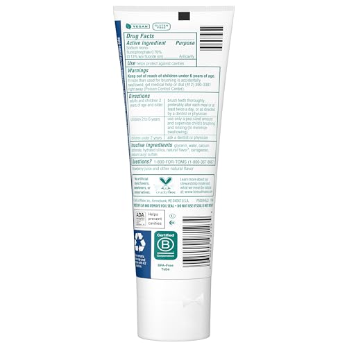 Tom's of Maine ADA Approved Fluoride Children's Toothpaste, Natural Toothpaste