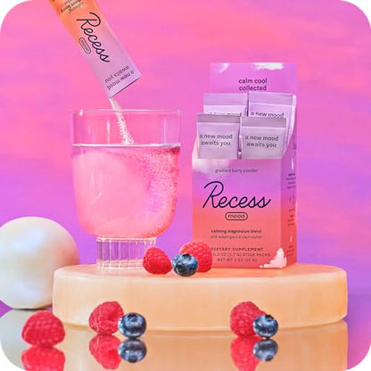 Recess Mood Powder, Calming Magnesium L-Threonate Blend with Passion Flower