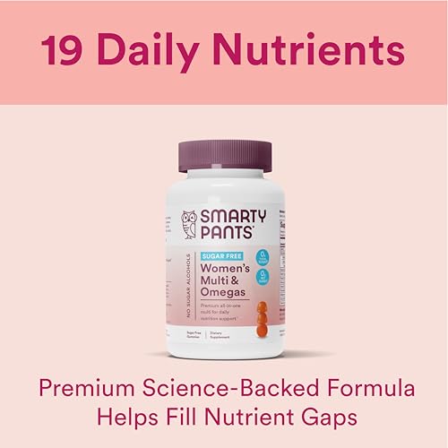 SmartyPants Women's Multivitamin Gummies, Sugar Free: Biotin, Methylfolate, Omega 3