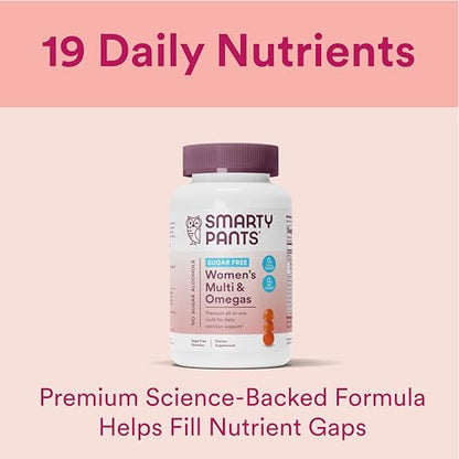 SmartyPants Women's Multivitamin Gummies, Sugar Free: Biotin, Methylfolate, Omega 3