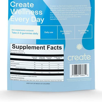 Create Creatine Monohydrate Gummies for Men & Women, Boost Focus, Strength