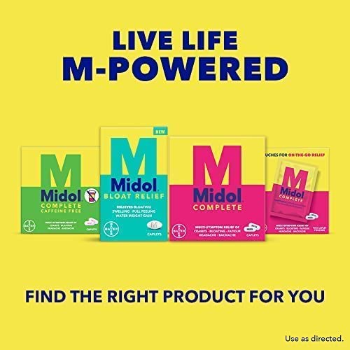 Midol Bloat Relief Caplets 60ct: Midol Bloat Relief Caplets with Pamabrom, Relieve Bloating