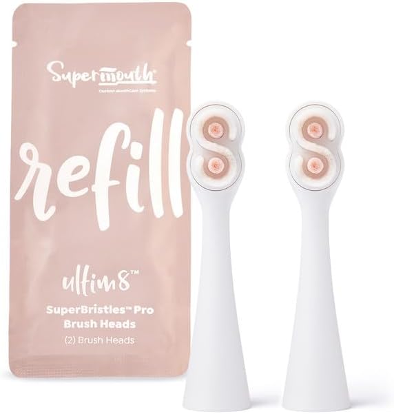 SuperMouth Pro Replacement Brush Heads for ULTIM8, 2 Pack, Rose Gold