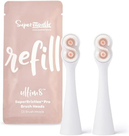 SuperMouth Pro Replacement Brush Heads for ULTIM8, 2 Pack, Rose Gold