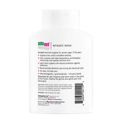 SEBAMED Feminine Intimate Wash pH 3.8 for Microflora Balance with Aloe Vera Mild Organic Based Daily
