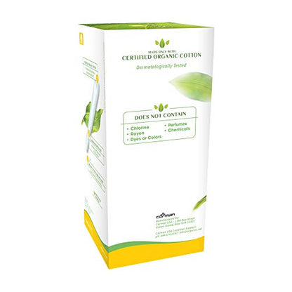 ORGANYC Hypoallergenic 100% Organic Cotton Internal Tampons with Applicator, REGULAR, 16-count