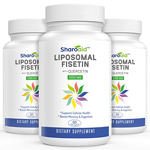 Sharoaid Liposomal Fisetin with Quercetin Supplements 1200 mg per Serving,High Absorpti