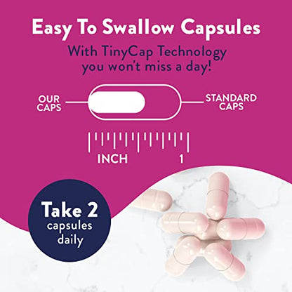 Probiotics for Women | Easy to Swallow Tiny Capsule | with Prebiotics, 60 Billion CFUs