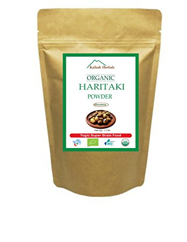 Organic Haritaki Powder - Kailash Herbals - USDA Certified Organic, 1/2 Pound