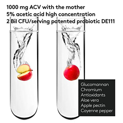 Youth & Tonic Natural Appetite Suppressant for Weight Loss / 1000 mg Apple Cider