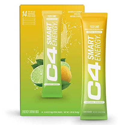 C4 Smart Energy Powder Stick Packs - Sugar Free Performance Fuel & Nootropic Brain 