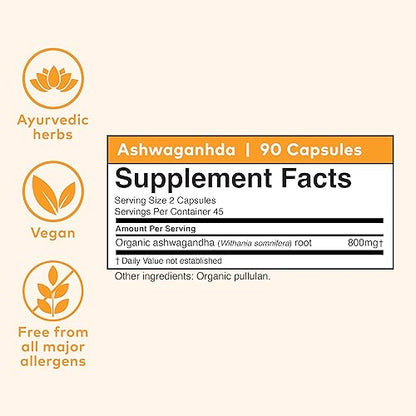 ORGANIC INDIA Ashwagandha Herbal Supplement - Vegan, Gluten-Free, Kosher