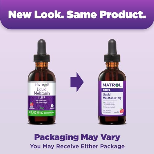 Natrol Liquid Melatonin 1mg, Berry-Flavored Dietary Supplement for Restful Sleep, 2 Fl Oz