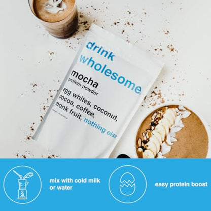 drink wholesome Mocha Egg White Protein Powder | for Sensitive Stomachs