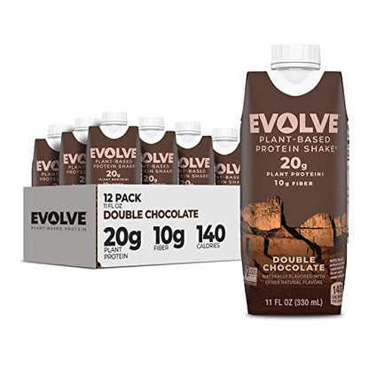 Evolve Plant Based Protein Shake, Double Chocolate, 20g Vegan Protein