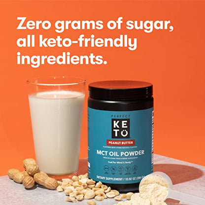 Perfect Keto MCT Oil Powder, Medium Chain Triglycerides, Ketogenic Non-Dairy Coffee