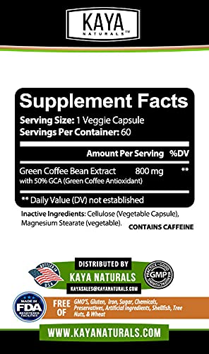 Kaya Naturals Green Coffee Bean 60ct - Weight Management
