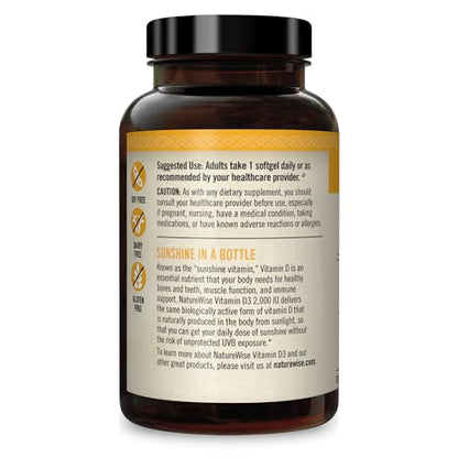 NatureWise Vitamin D3 2000iu (50 mcg) Healthy Muscle Function, and Immune Support