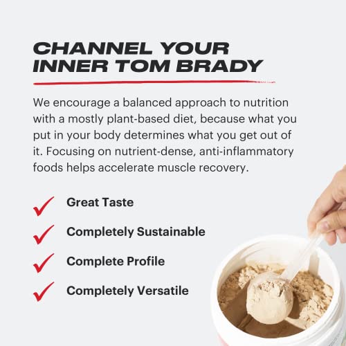 TB12 Plant Based Protein Powder by Tom Brady, 24g of Vegan Pea Protein, Low Sugar