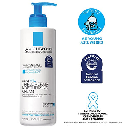 La Roche-Posay Lipikar AP+ Triple Repair Moisturizing Cream | Face & Body Lotion For Dry