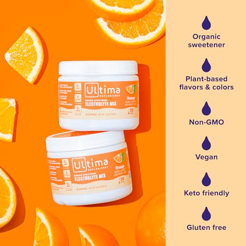 Ultima Replenisher Daily Electrolyte Drink Mix – Orange, 30 Servings – Hydration Powder