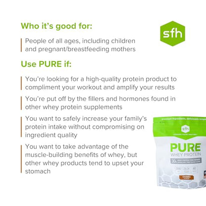 SFH Pure Whey Protein Powder Best Tasting 100% Grass Fed Whey | All Natural