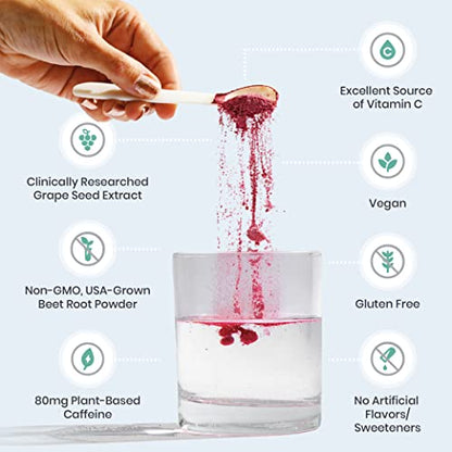 HumanN SuperBeets Energy Plus with Grape Seed Extract - Includes Beet Root Powder