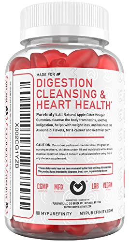 PUREFINITY Apple Cider Vinegar Gummies – Raw, Natural, Unfiltered ACV from The Mother