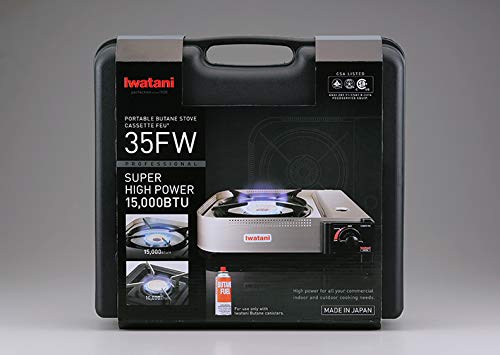 Iwatani 35FW Single-Burner Butane Portable Cooktop Indoor & Outdoor Cooking Stove