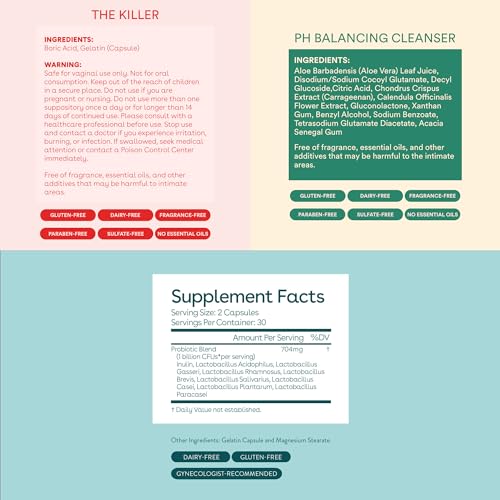 Love Wellness The Killer, Good Girl Probiotics, pH Balancing Cleanser | Boric Acid Suppositories