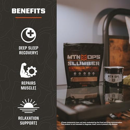 MTN OPS Slumber Gummies & Slumber Salted Caramel Bundle – Nighttime Sleep Support Gummies + Calming Hot Cocoa Drink Mix for Relaxation & Recovery