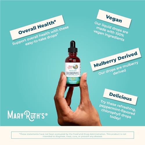 MaryRuth Organics Chlorophyll Liquid Drops, Clean Label Project Certified, Vegan