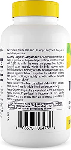 Healthy Origins Ubiquinol (Active Form of CoQ10), 200 mg - Activated Form of CoQ10