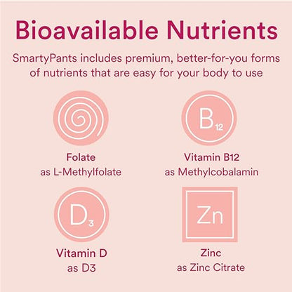 SmartyPants Women's Multivitamin Gummies, Sugar Free: Biotin, Methylfolate, Omega 3