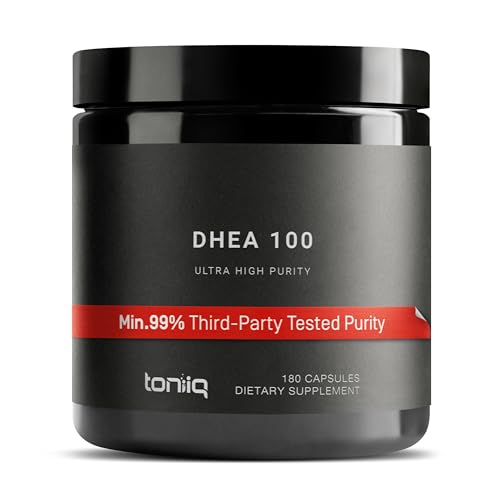 Toniiq Ultra High Strength DHEA 100mg Supplement for Men - 99%+ Highly Purified 
