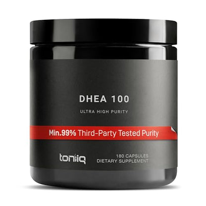Toniiq Ultra High Strength DHEA 100mg Supplement for Men - 99%+ Highly Purified 