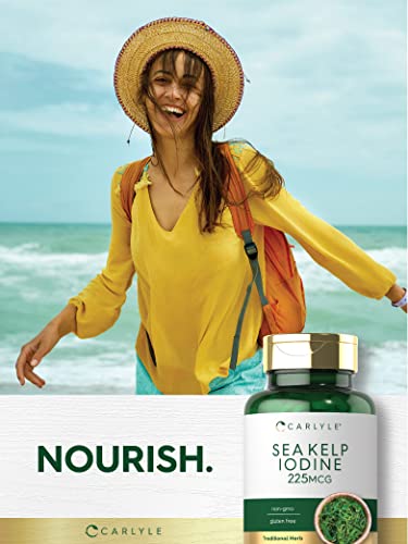 Sea Kelp Iodine Supplement | 225mcg | 300 Tablets | Non-GMO, Gluten Free | Traditional