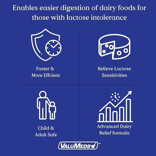 ValuMeds Fast Acting Dairy Relief Lactose Enzymes, 120 Softgels, Help Prevent Gas