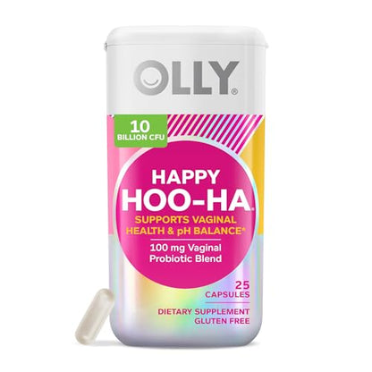 OLLY Happy Hoo-Ha Capsules, Probiotic for Women, Vaginal Health and pH